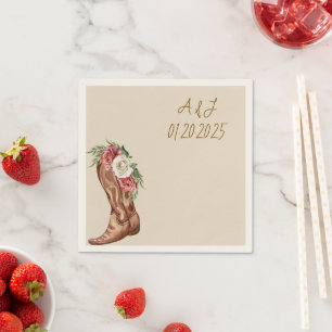 COWBOY FLORAL BRIDAL SHOWER NAPKIN
