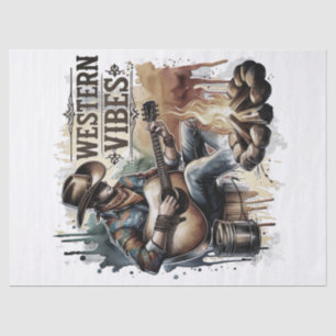 Cowboy Free Spirit Retro Western Decoupage Tissue Paper
