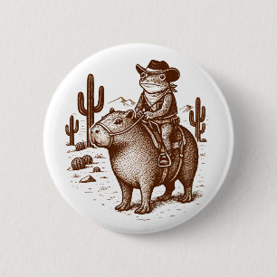 Cowboy Frog 6 Cm Round Badge