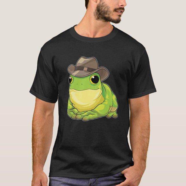 Cowboy Frog Funny Amphibian Western Toad T-Shirt (Front)