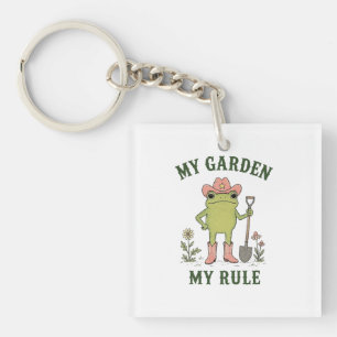 Cowboy Frog Gardening My Garden My Rule Key Ring