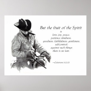 COWBOY: FRUIT OF THE SPIRIT: PENCIL ART POSTER