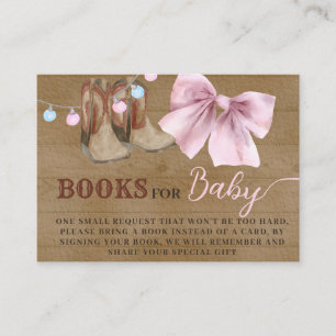 Cowboy gender reveal books for baby card.  enclosu enclosure card