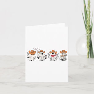 Cowboy Ghost Halloween Ghoul Design Funny Cowgirl Card