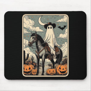 Cowboy Ghost Riding Horse Funny Tarot Card Hallowe Mouse Pad