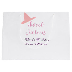 cowboy girl sweet 16th birthday pink purple name m large gift bag