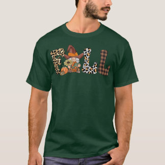 Cowboy gnome fall autumn design with animal and pl T-Shirt