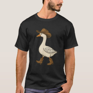 Cowboy Goose Funny Western Walking Boots Hat Humor T-Shirt