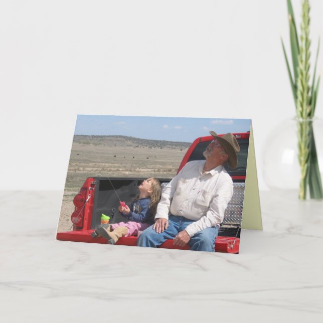 Cowboy Grandpa Birthday - Western Card (Front)