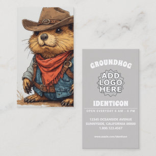 cowboy groundhog business card