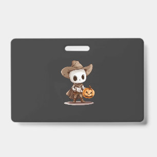 cowboy halloween ghost ID badge
