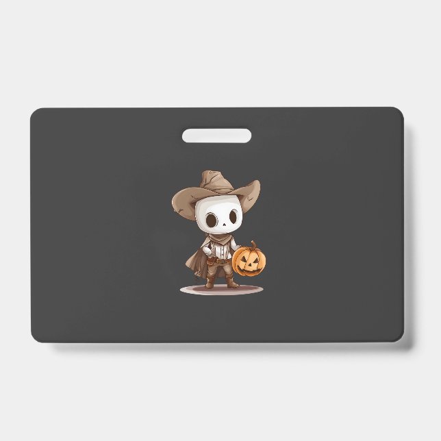 cowboy halloween ghost ID badge (Front)