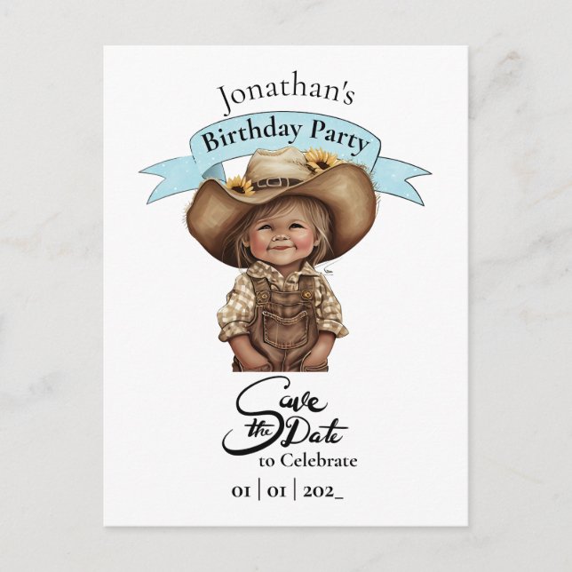 Cowboy  Happy Birthday Boy Postcard (Front)