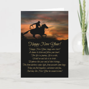 Cowboy Happy New Year, New Year's Holiday Card