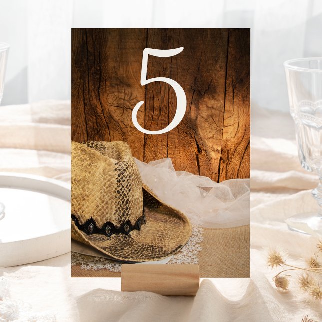Cowboy Hat and Barn Wood Wedding Table Numbers (Creator Uploaded)