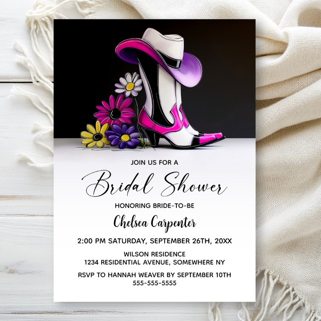 Cowboy Hat and Boots Bridal Shower Invitation (Creator Uploaded)