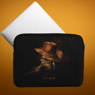 Cowboy Hat and Leather Boots Masculine Personalise Laptop Sleeve