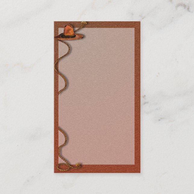 Cowboy Hat and Rope Customisable Business Card (Front)