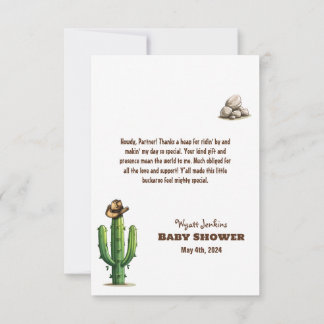 Cowboy Hat Baby Shower Thank You Card