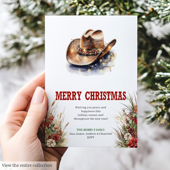 Cowboy hat Christmas greeting card editable (Cowboy hat Christmas greeting card printable

)