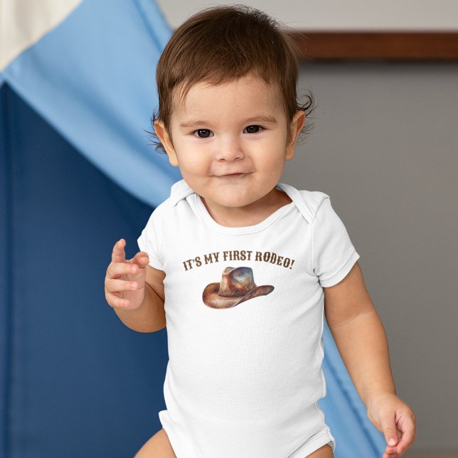 Cowboy Hat First Rodeo Birthday Baby Bodysuit (Creator Uploaded)