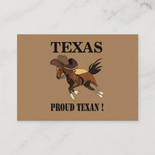 Cowboy Hat Horse Proud Texan Texas  Business Card