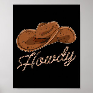Cowboy Hat Howdy Western Country Cowboy Poster