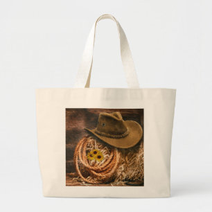 Cowboy Hat Large Tote Bag