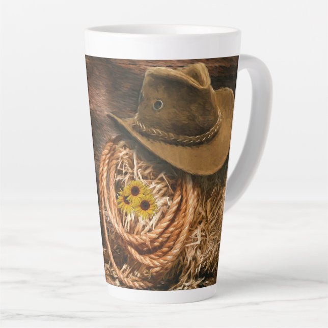 Cowboy Hat Latte Mug (Right Angle)