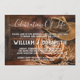 Cowboy Hat Memorial Service Announcement