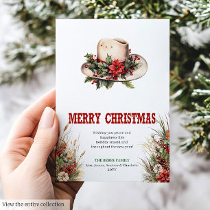 Cowboy Hat Prairie Holiday Greeting Card