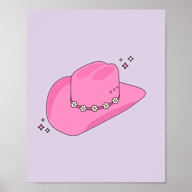 Cowboy Hat Preppy Purple And Pink Poster (Front)