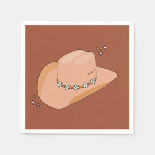 Cowboy Hat Rust Terracotta Napkin