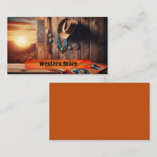 Cowboy Hat with Southwestern Blanket and Jewellery Business Card
