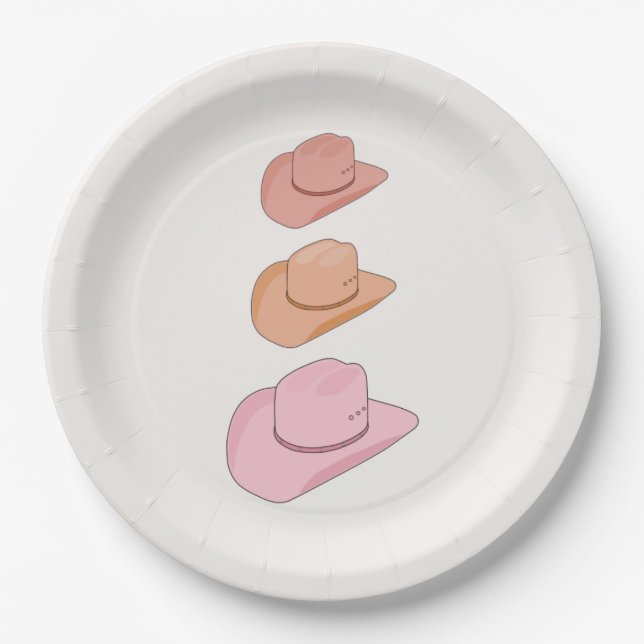Cowboy Hats Paper Plate (Front)