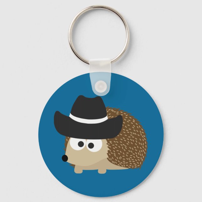 Cowboy Hedgehog Key Ring (Front)
