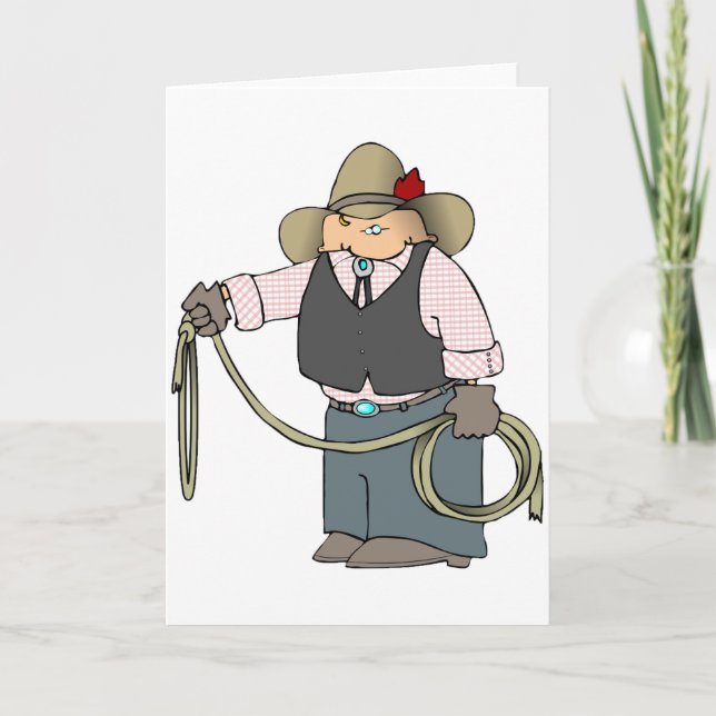 Cowboy Holding A Lasso Greeting Cards (Front)