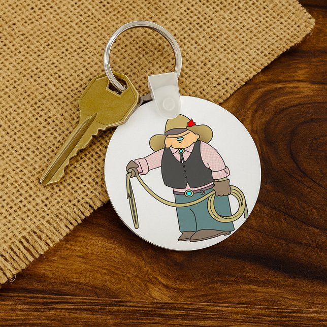 Cowboy Holding A Lasso Keychain (Creator Uploaded)