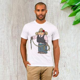 Cowboy Holding A Lasso Mens T-Shirt