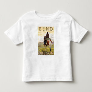 Cowboy & Horse - Bend, Oregon Toddler T-Shirt
