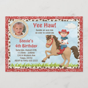 Cowboy Horse Birthday Party Invitation