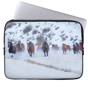 Cowboy Horse Drive   Hideout Ranch Shell, Wyoming Laptop Sleeve