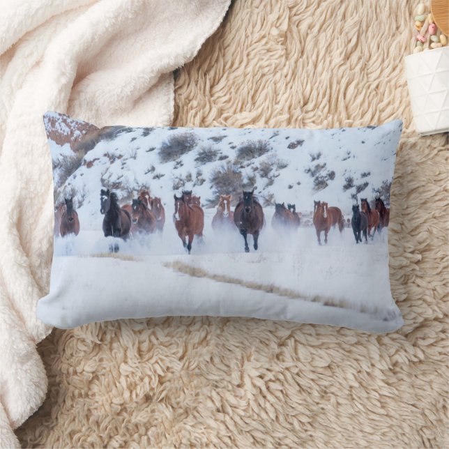 Cowboy Horse Drive | Hideout Ranch Shell, Wyoming Lumbar Cushion (Blanket)