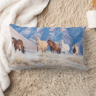 Cowboy Horse Drive on Hideout Ranch Lumbar Cushion
