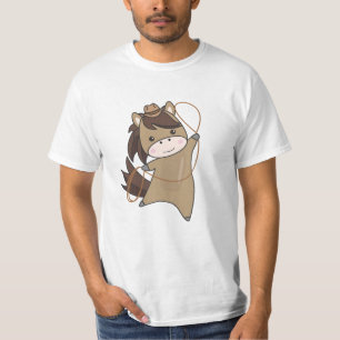 Cowboy Horse Horses Cattle Lasso Western Rider T-Shirt