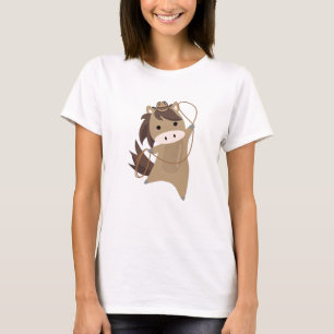 Cowboy Horse Horses Cattle Lasso Western Rider T-Shirt