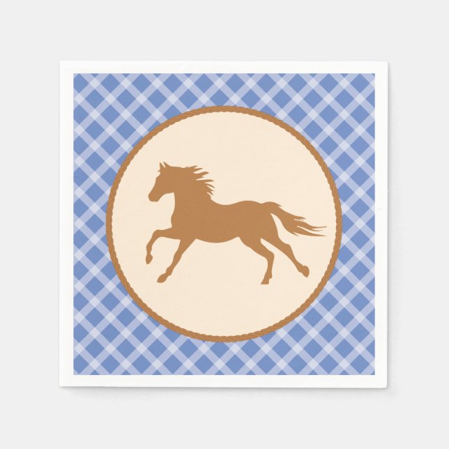 Cowboy Horse Kid's Birthday Party Theme Napkin (Front)