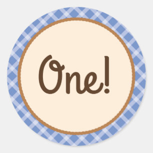 Cowboy Horse Pony Cute 1st Birthday Party Theme Classic Round Sticker
