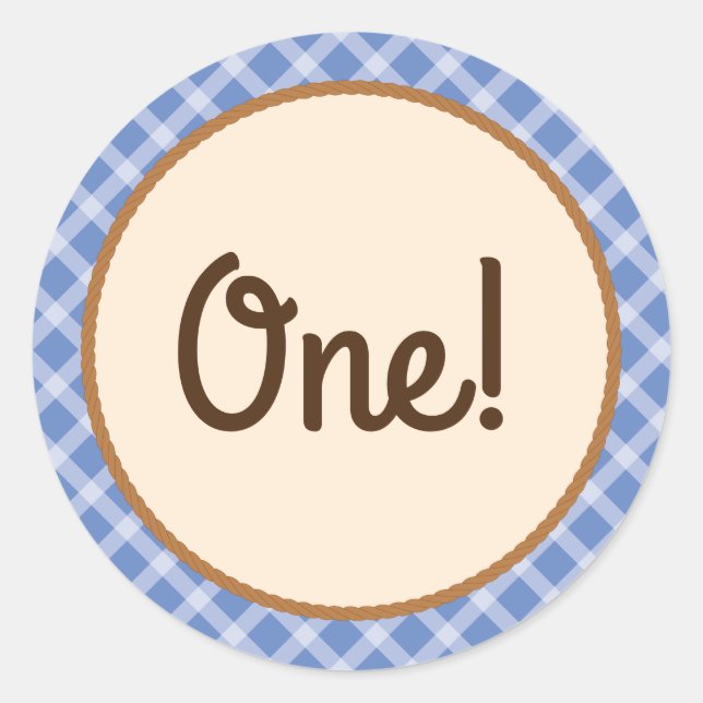 Cowboy Horse Pony Cute 1st Birthday Party Theme Classic Round Sticker (Front)