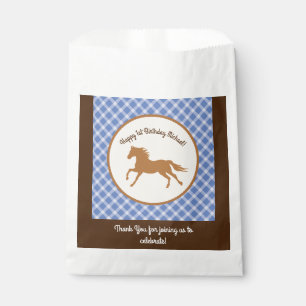 Cowboy Horse Pony Cute 1st Birthday Party Theme Favour Bag